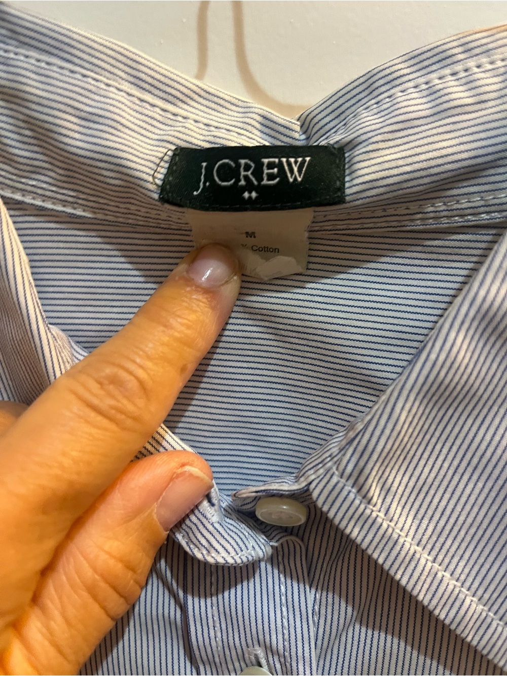 J. Crew Men's Thin Blue Pinstripe Dress Shirt